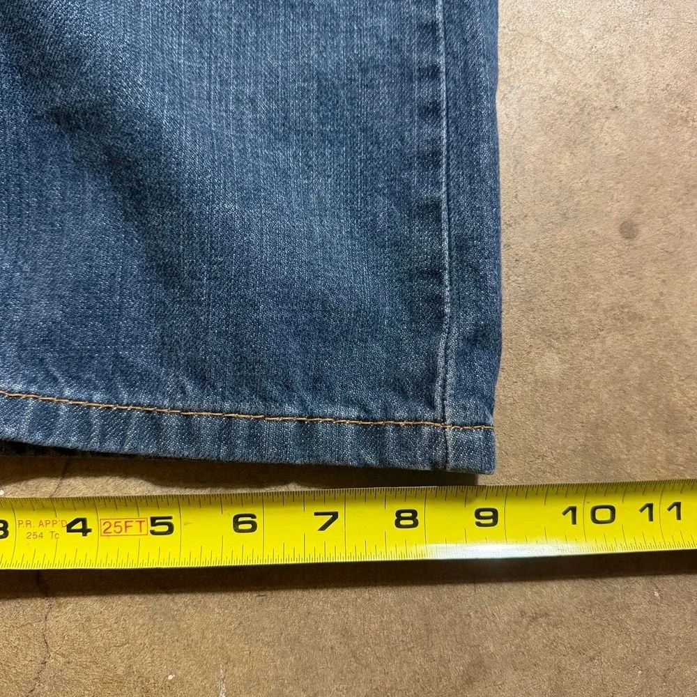 Levis 505 Straight Fit Blue Denim Jeans Mens 40x32 Baggy Straight Leg
